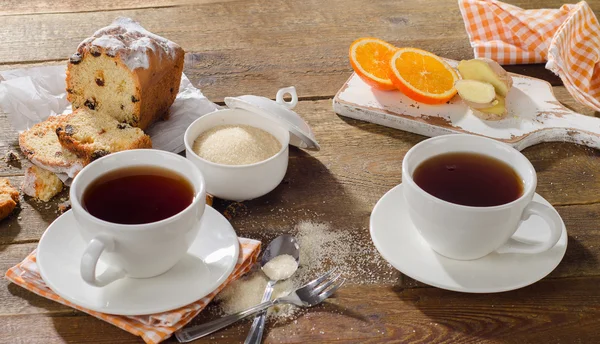 Csésze tea és pogácsa — Stock Fotó