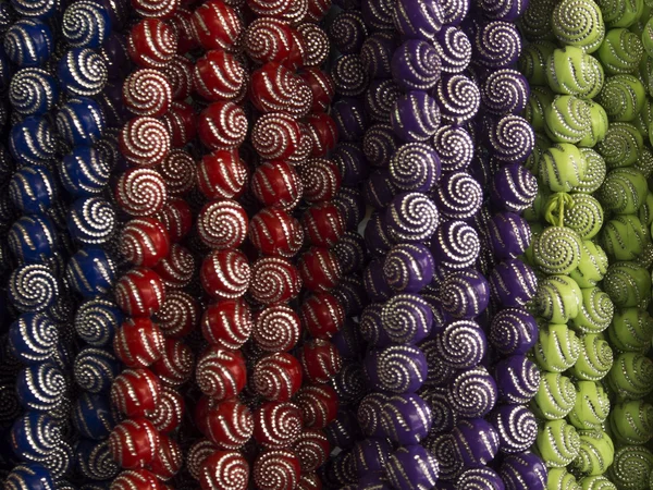 Colored glass necklaces — Stock Photo, Image