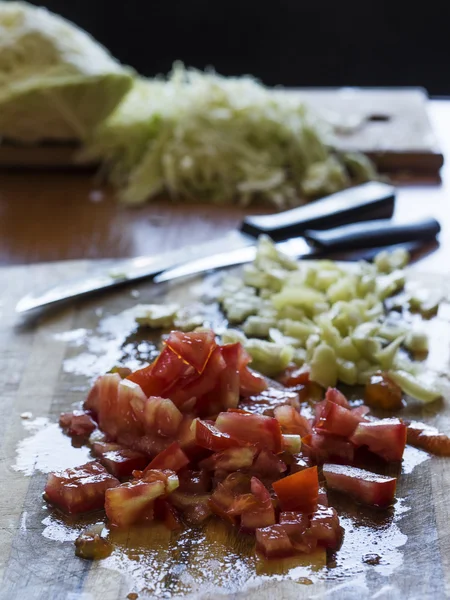 Geschnittenes frisches Gemüse — Stockfoto