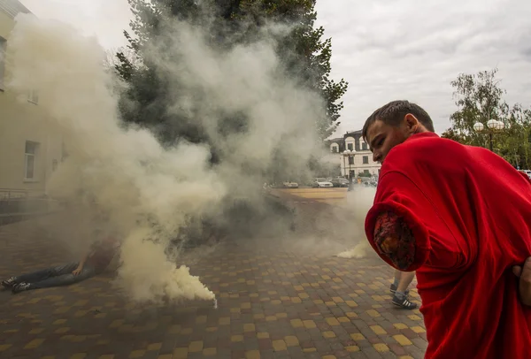 Cruz Roja entrenando ataque terrorista —  Fotos de Stock