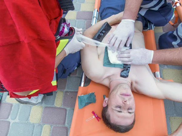 Cruz Vermelha treina ataque terrorista — Fotografia de Stock