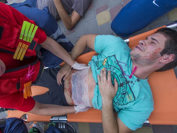 Cruz Vermelha treina ataque terrorista — Fotografia de Stock