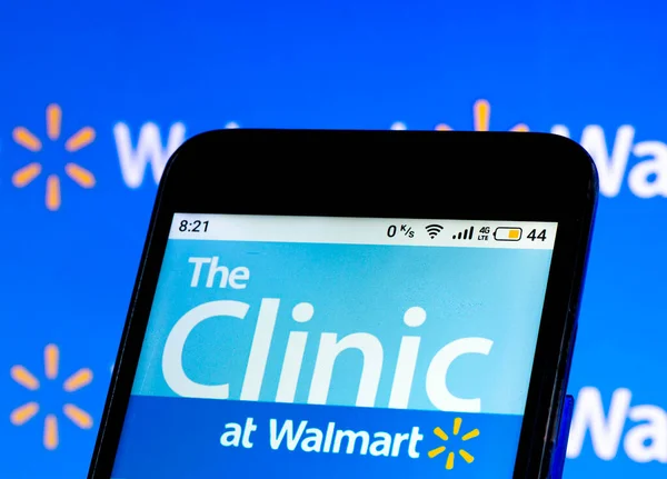 Kiev Ukraine Januari 2021 Deze Foto Illustratie Een Clinic Walmart — Stockfoto