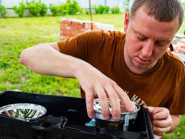 Proprietário Uma Pequena Empresa Transporte Como Seguidor Economia Circular Está — Fotografia de Stock