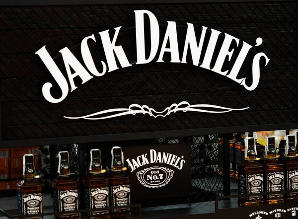 Kiev Ukraina Juni 2021 Denna Fotoillustration Jack Daniels Bourbon Whisky — Stockfoto