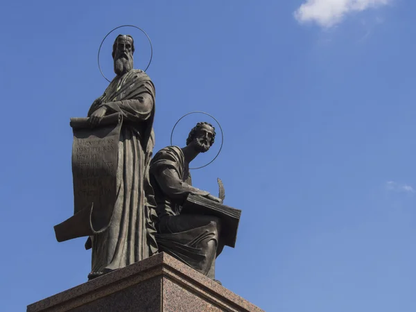 Sculpture evangelists Mark and Matthew — Stock Photo, Image