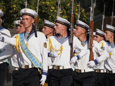 Ukrayna'nın bayrak günü onuruna resmi bayrak törenini töreni