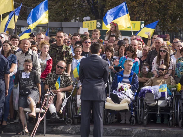 Kiev parade ter gelegenheid van de dag van de onafhankelijkheid — Stockfoto