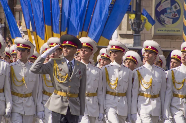 Kiev askeri geçit töreni-Bağımsızlık günü işaretlemek için — Stok fotoğraf