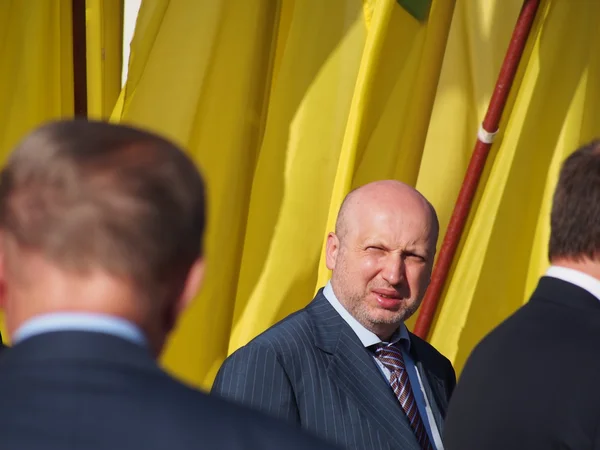 Alexander Turchinov in honor of Flag Day of Ukraine — Stock Photo, Image