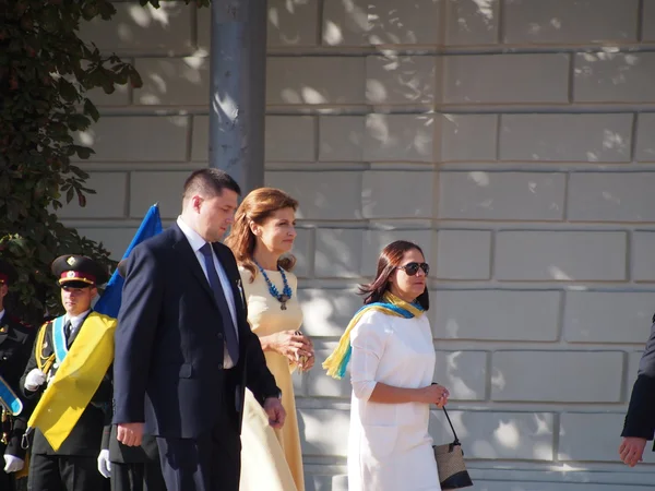 Presidente Petro Poroshenko en honor al Día de la Bandera de Ucrania —  Fotos de Stock