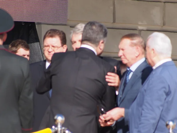 Former Presidents Leonid Kravchuk, Leonid Kuchma and Viktor Yushchenko — Stock Photo, Image