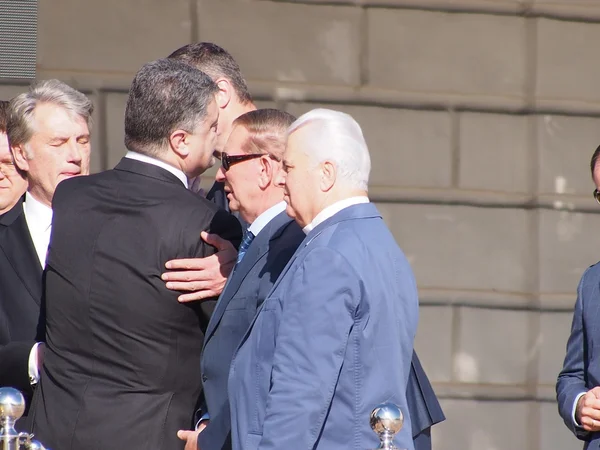 Former Presidents Leonid Kravchuk, Leonid Kuchma and Viktor Yushchenko — Stock Photo, Image