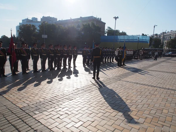 Oficjalna ceremonia podniesienia bandery na cześć dnia Flaga Ukrainy — Zdjęcie stockowe