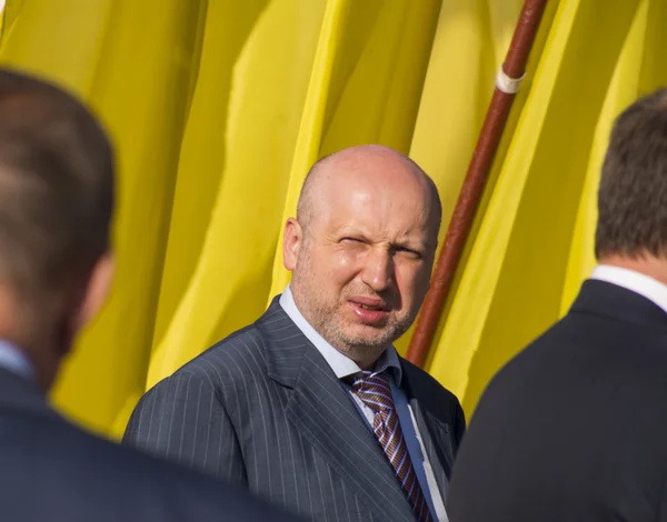 Alexander Turchinov in honor of Flag Day of Ukraine — Stock Photo, Image