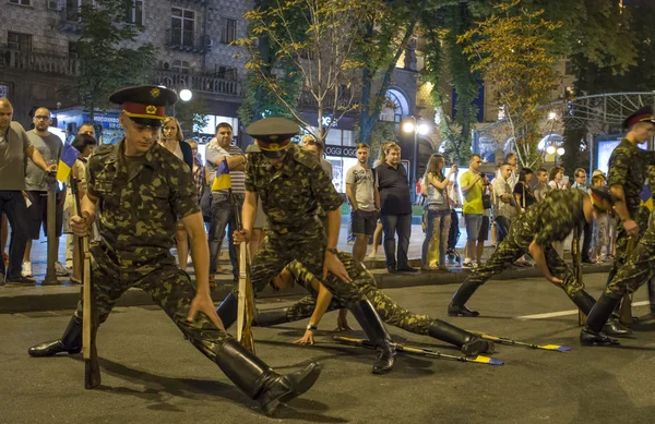 Military parade  in Kiev ahead of Independence Day — Stock Photo, Image