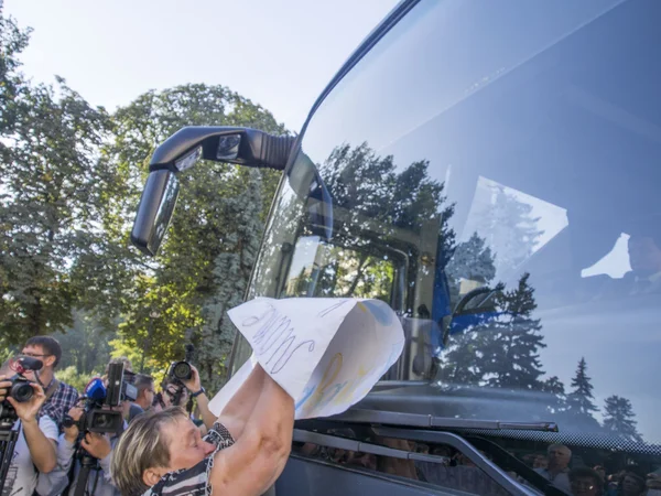 Vojáků matky vyžadují Verchovna rada — Stock fotografie