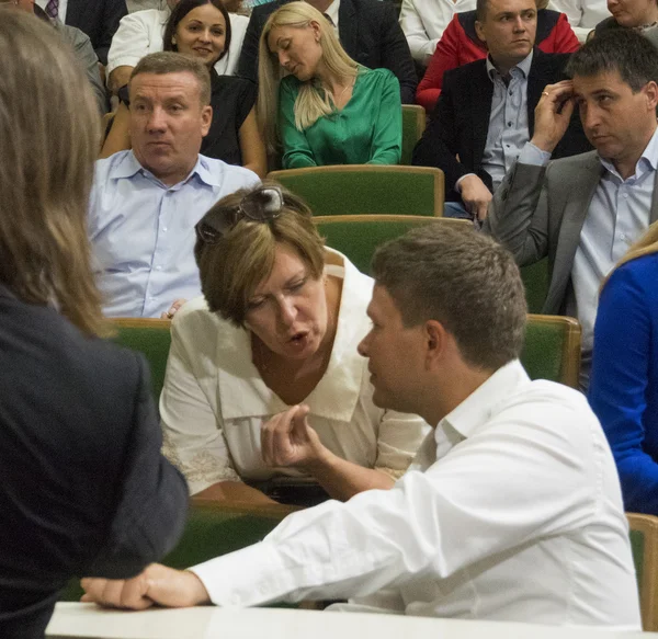 Ksenia Lyapina en la sala del congreso — Foto de Stock