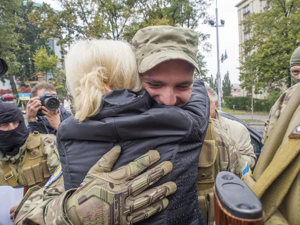 Ирина Фахрион провожает подругу — стоковое фото