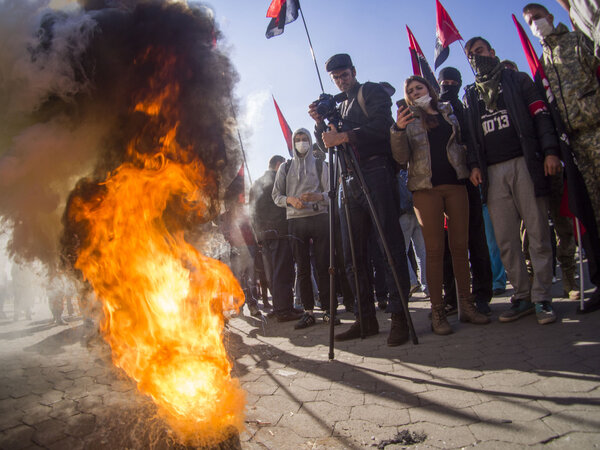 "Right sector" lit smoke bomb at CEC