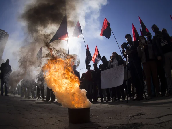 "Right sector" lit smoke bomb at CEC — Stock Photo, Image