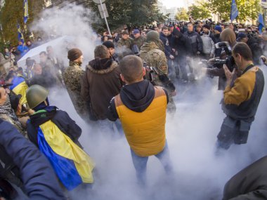 Ukrayna Cumhurbaşkanlığı yönetim yakınındaki Avtomaydan protesto