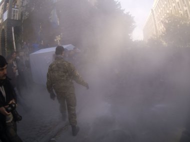 Ukrayna Cumhurbaşkanlığı yönetim yakınındaki Avtomaydan protesto