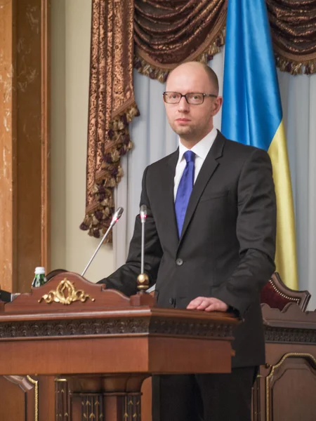 Список прем'єр-міністрів України Арсеній Яценюк — стокове фото