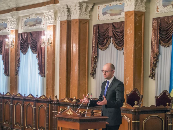 Minister-president van Oekraïne Arseniy Yatsenyuk — Stockfoto