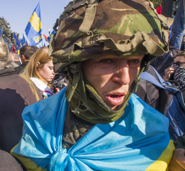 Zaburzenia w pobliżu Rady Najwyższej Ukrainy — Zdjęcie stockowe