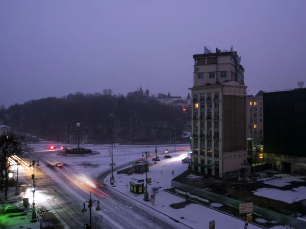 První sníh v Kyjevě, Ukrajina — Stock fotografie