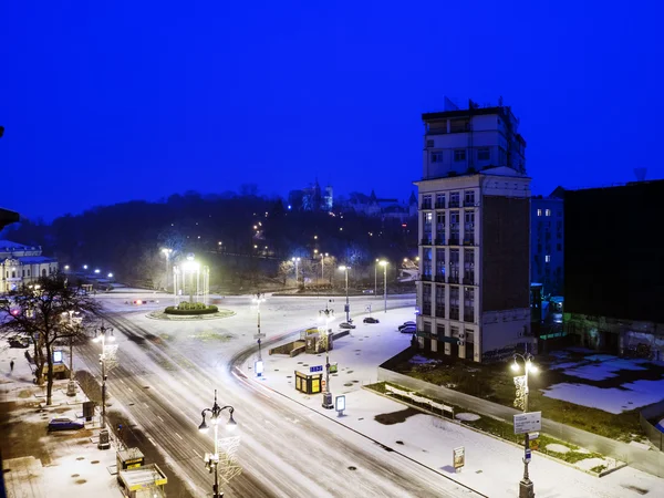 First snow in Kiev, Ukraine — Stock Photo, Image