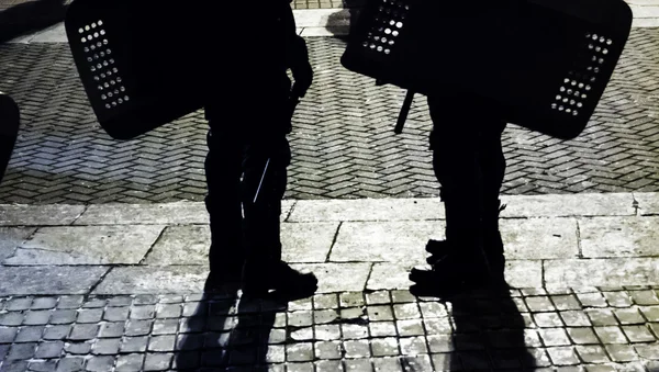 Clashes football fans with police — Stock Photo, Image