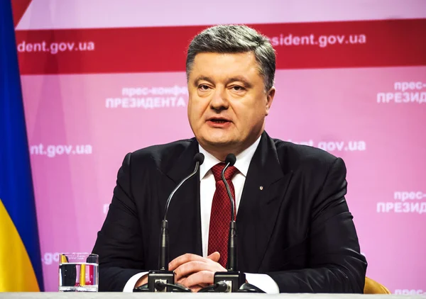 Prezydent Poroszenko podsumował rok — Zdjęcie stockowe
