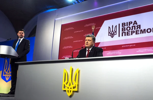 Prezident Poroshenko shrnul rok — Stock fotografie