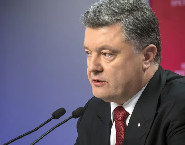 Prezident Poroshenko shrnul rok — Stock fotografie