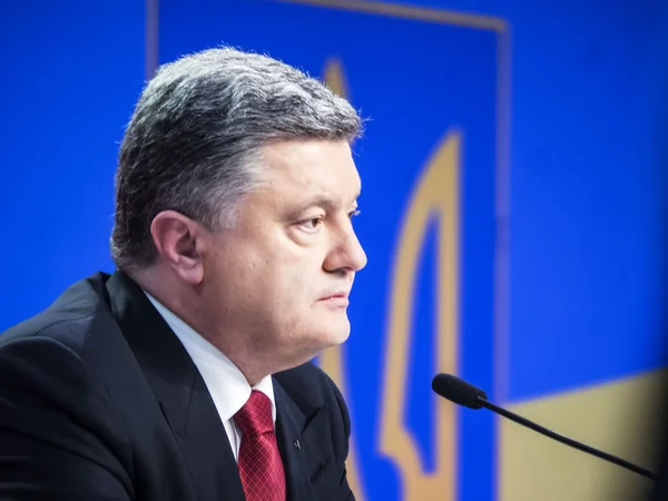 Voorzitter Poroshenko samengevat jaar — Stockfoto