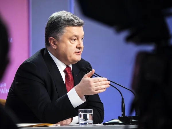 ประธานาธิบดี Poroshenko สรุปปี — ภาพถ่ายสต็อก