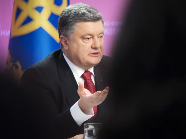 Presidente Poroshenko resumió año — Foto de Stock