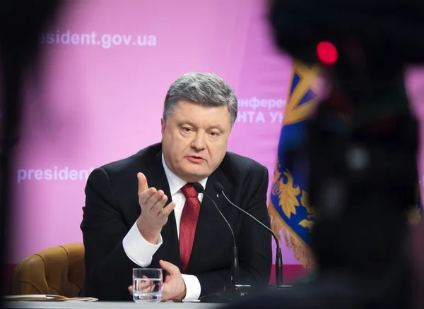 President Poroshenko summed up year — Stock Photo, Image