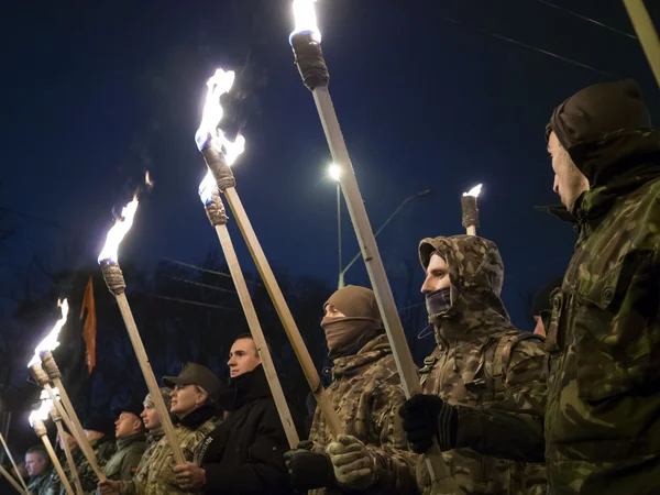 Sztyepan Bandera tiszteletére menete — Stock Fotó