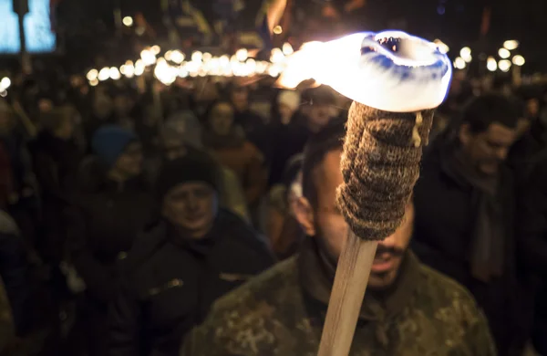 Sztyepan Bandera tiszteletére menete — Stock Fotó