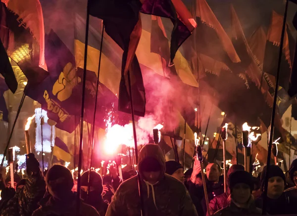 Procession in honor of Stepan Bandera — Stock Photo, Image