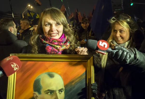 Bandera jubilejní pochod v Kyjevě — Stock fotografie