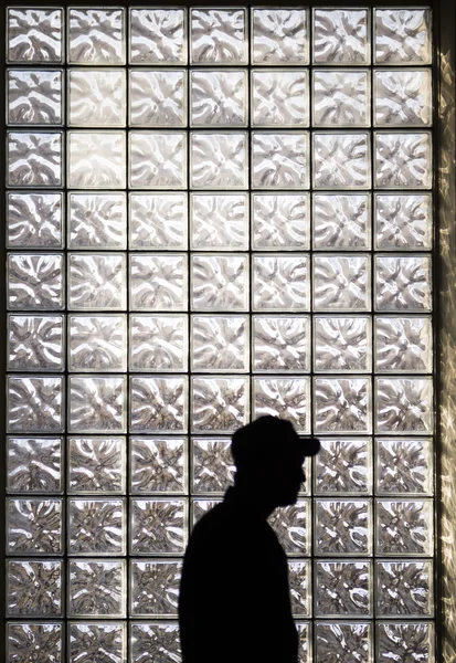 Soldier on guard over glass wall — Stock Photo, Image