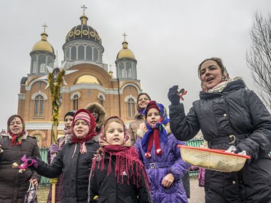 Celebration of Epiphany in Kiev clipart