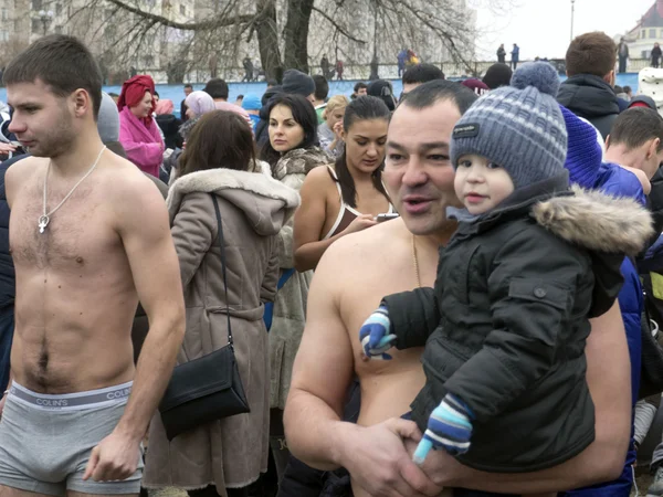 Celebración de la Epifanía en Kiev — Foto de Stock