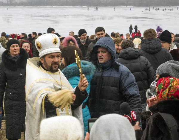 Celebrazione Epifania a Kiev — Foto Stock