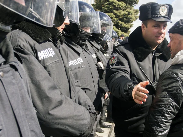 Пророссийский протест в Луганске — стоковое фото