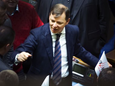 27 JANUARY, 2015 -- KYIV, UKRAINE: Verkhovna Rada announced Russia aggressor. Oleg Lyashko, leader of the Radical Party in the hall of the Verkhovna Rada.